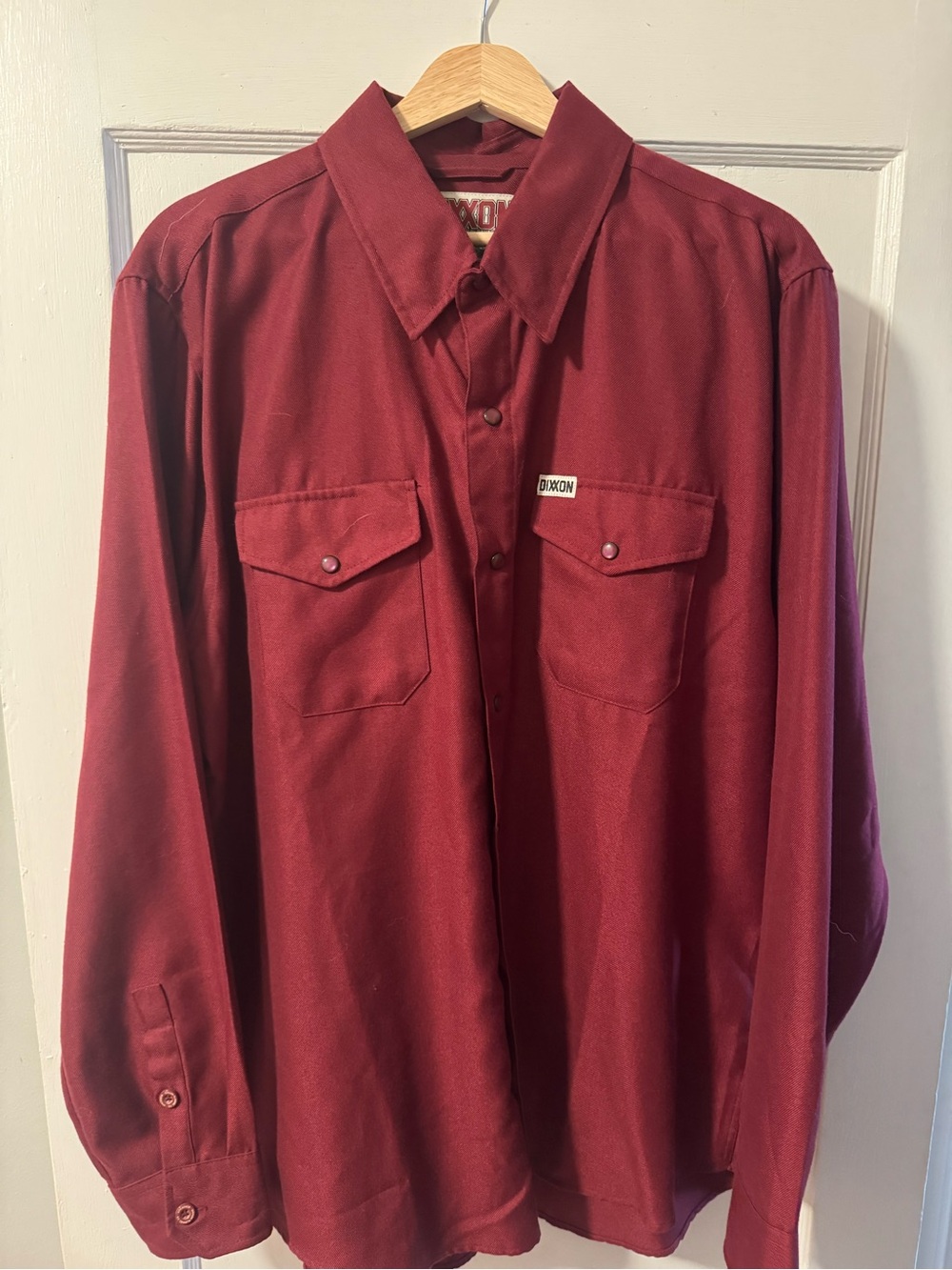 DIXXON Men's Button-Down Shirt in Burgundy Red